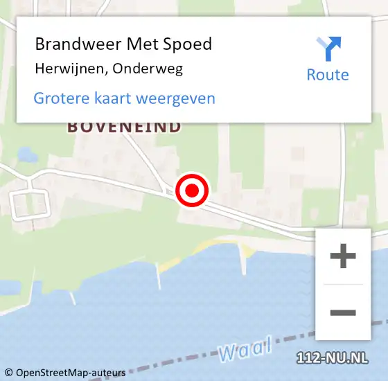 Locatie op kaart van de 112 melding: Brandweer Met Spoed Naar Herwijnen, Onderweg op 28 oktober 2013 16:31