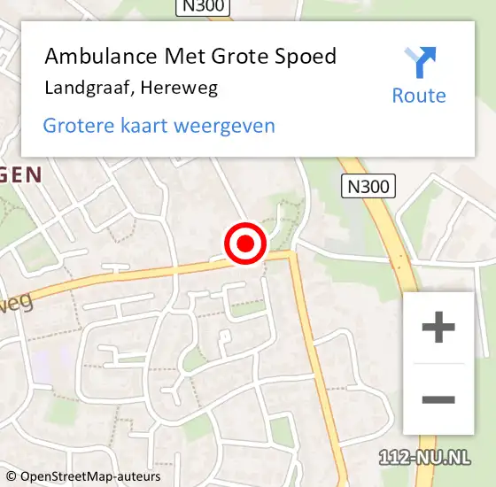 Locatie op kaart van de 112 melding: Ambulance Met Grote Spoed Naar Landgraaf, Hereweg op 2 februari 2015 01:13