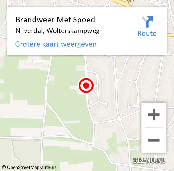 Locatie op kaart van de 112 melding: Brandweer Met Spoed Naar Nijverdal, Wolterskampweg op 28 oktober 2013 16:35