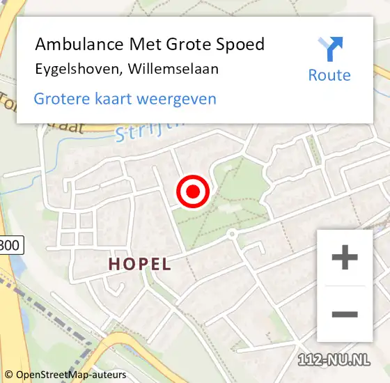Locatie op kaart van de 112 melding: Ambulance Met Grote Spoed Naar Eygelshoven, Willemselaan op 2 februari 2015 04:44