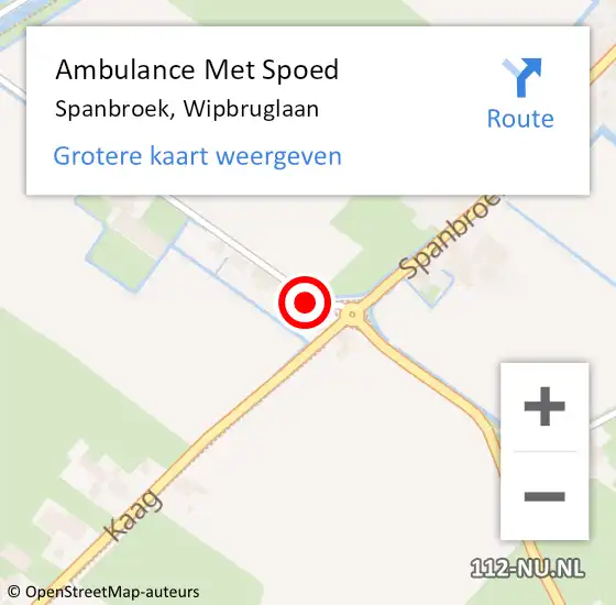 Locatie op kaart van de 112 melding: Ambulance Met Spoed Naar Spanbroek, Wipbruglaan op 2 februari 2015 07:47