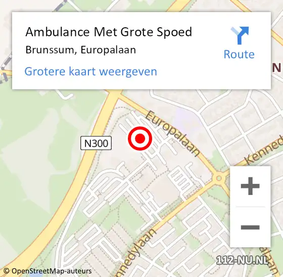 Locatie op kaart van de 112 melding: Ambulance Met Grote Spoed Naar Brunssum, Europalaan op 2 februari 2015 07:51