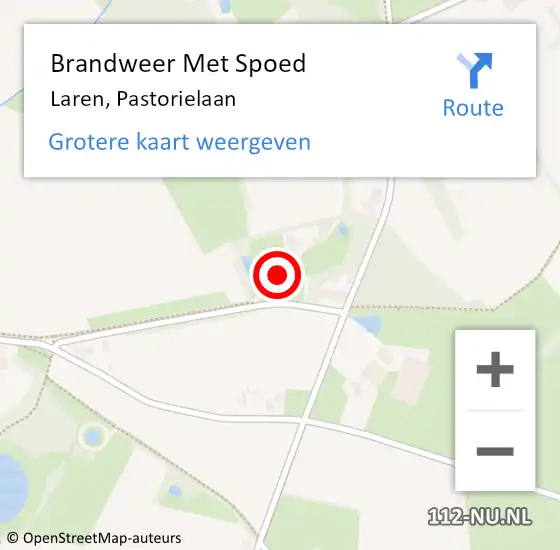 Locatie op kaart van de 112 melding: Brandweer Met Spoed Naar Laren, Pastorielaan op 28 oktober 2013 16:43