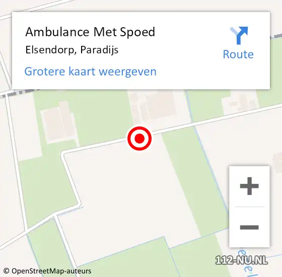 Locatie op kaart van de 112 melding: Ambulance Met Spoed Naar Elsendorp, Paradijs op 2 februari 2015 08:34