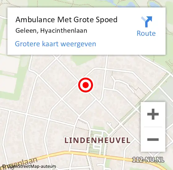 Locatie op kaart van de 112 melding: Ambulance Met Grote Spoed Naar Geleen, Hyacinthenlaan op 2 februari 2015 08:52