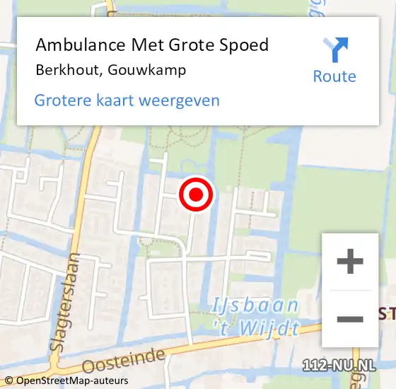 Locatie op kaart van de 112 melding: Ambulance Met Grote Spoed Naar Berkhout, Gouwkamp op 2 februari 2015 08:57