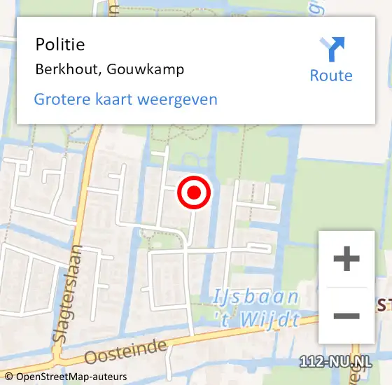 Locatie op kaart van de 112 melding: Politie Berkhout, Gouwkamp op 2 februari 2015 09:01