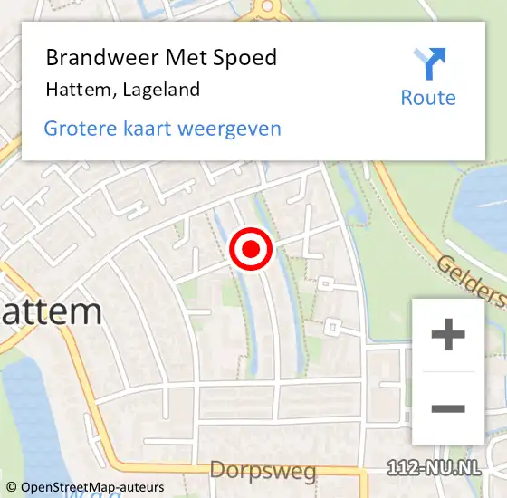 Locatie op kaart van de 112 melding: Brandweer Met Spoed Naar Hattem, Lageland op 28 oktober 2013 16:56