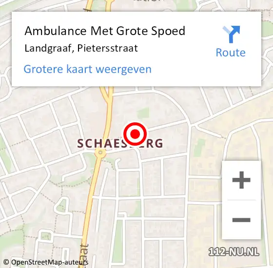 Locatie op kaart van de 112 melding: Ambulance Met Grote Spoed Naar Landgraaf, Pietersstraat op 28 oktober 2013 17:00