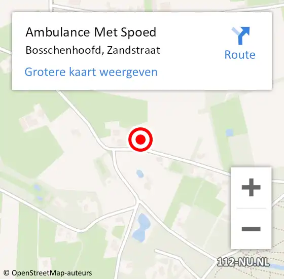 Locatie op kaart van de 112 melding: Ambulance Met Spoed Naar Bosschenhoofd, Zandstraat op 2 februari 2015 11:11