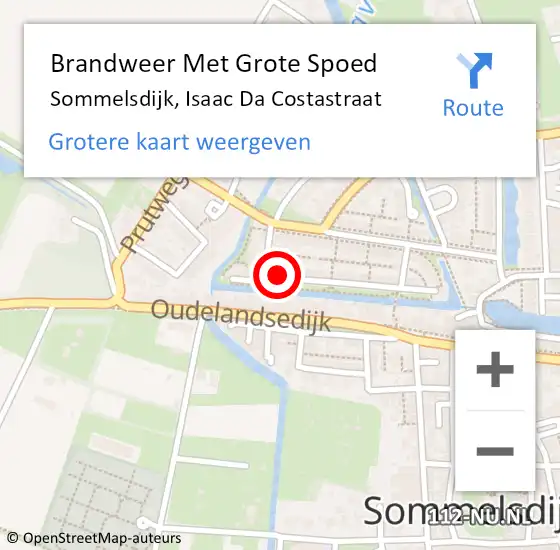 Locatie op kaart van de 112 melding: Brandweer Met Grote Spoed Naar Sommelsdijk, Isaac Da Costastraat op 2 februari 2015 11:21