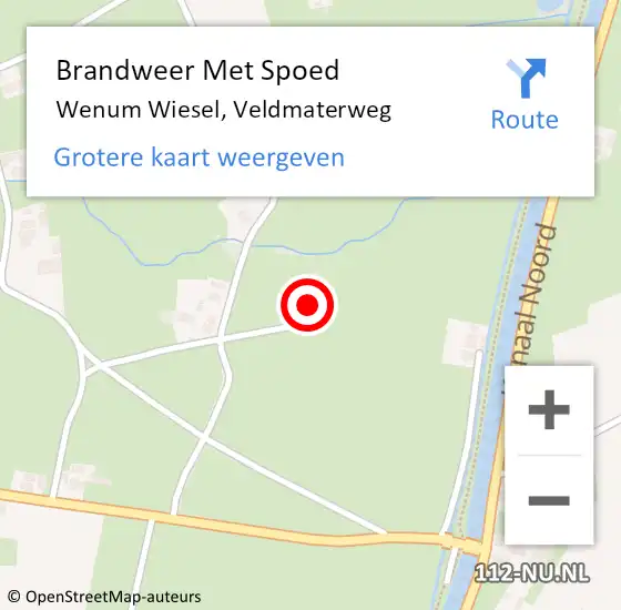 Locatie op kaart van de 112 melding: Brandweer Met Spoed Naar Wenum Wiesel, Veldmaterweg op 28 oktober 2013 17:01