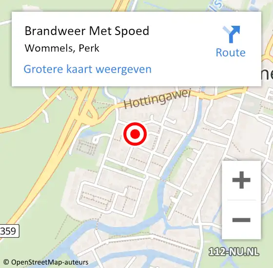 Locatie op kaart van de 112 melding: Brandweer Met Spoed Naar Wommels, Perk op 28 oktober 2013 17:02