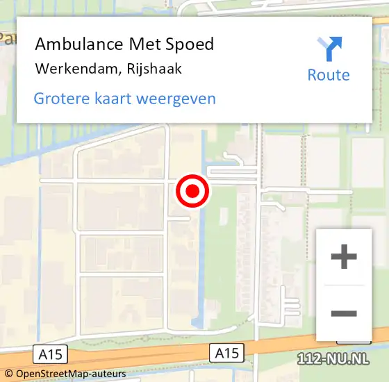 Locatie op kaart van de 112 melding: Ambulance Met Spoed Naar Werkendam, Rijshaak op 2 februari 2015 12:56