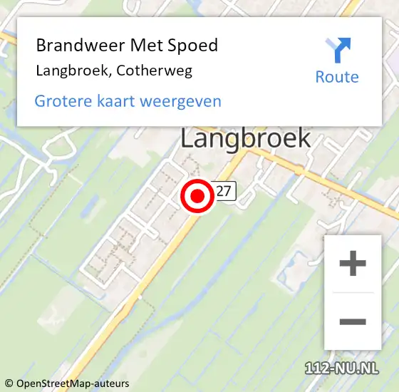 Locatie op kaart van de 112 melding: Brandweer Met Spoed Naar Langbroek, Cotherweg op 28 oktober 2013 17:11