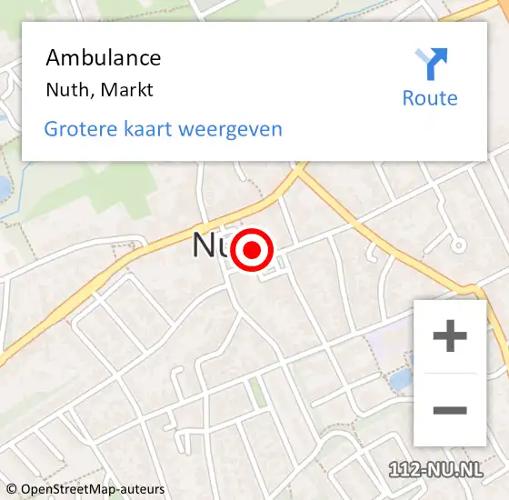 Locatie op kaart van de 112 melding: Ambulance Nuth, Markt op 2 februari 2015 13:21