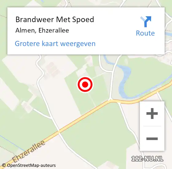 Locatie op kaart van de 112 melding: Brandweer Met Spoed Naar Almen, Ehzerallee op 28 oktober 2013 17:13