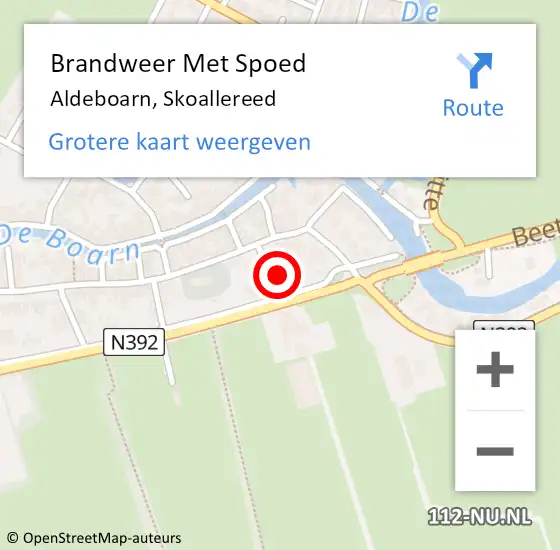 Locatie op kaart van de 112 melding: Brandweer Met Spoed Naar Aldeboarn, Skoallereed op 28 oktober 2013 17:14