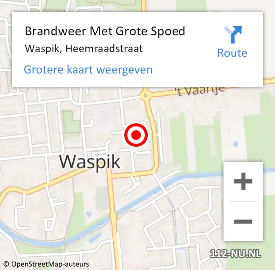 Locatie op kaart van de 112 melding: Brandweer Met Grote Spoed Naar Waspik, Heemraadstraat op 2 februari 2015 15:13