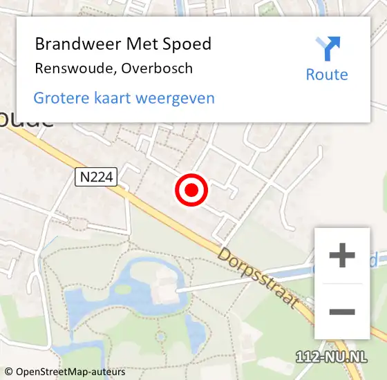 Locatie op kaart van de 112 melding: Brandweer Met Spoed Naar Renswoude, Overbosch op 28 oktober 2013 17:22