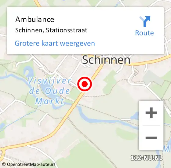 Locatie op kaart van de 112 melding: Ambulance Schinnen, Stationsstraat op 2 februari 2015 16:17
