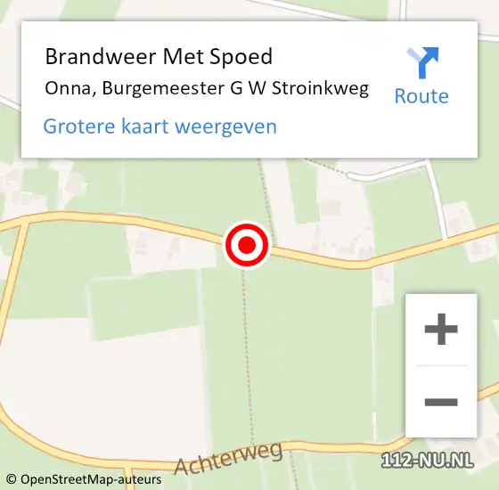 Locatie op kaart van de 112 melding: Brandweer Met Spoed Naar Onna, Burgemeester G W Stroinkweg op 28 oktober 2013 17:24