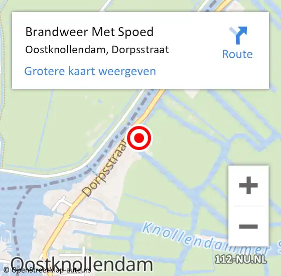 Locatie op kaart van de 112 melding: Brandweer Met Spoed Naar Oostknollendam, Dorpsstraat op 28 oktober 2013 17:25