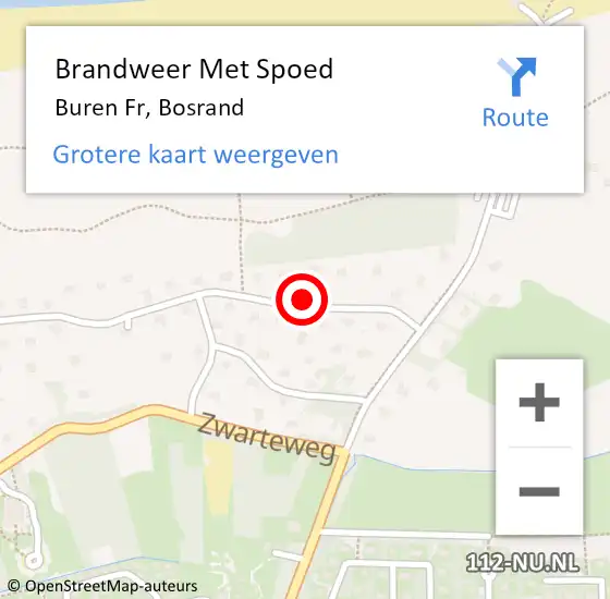 Locatie op kaart van de 112 melding: Brandweer Met Spoed Naar Buren Fr, Bosrand op 28 oktober 2013 17:31