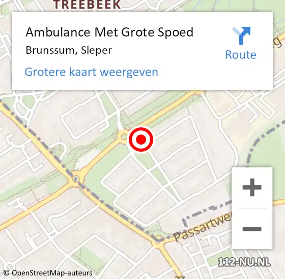 Locatie op kaart van de 112 melding: Ambulance Met Grote Spoed Naar Brunssum, Sleper op 2 februari 2015 18:50