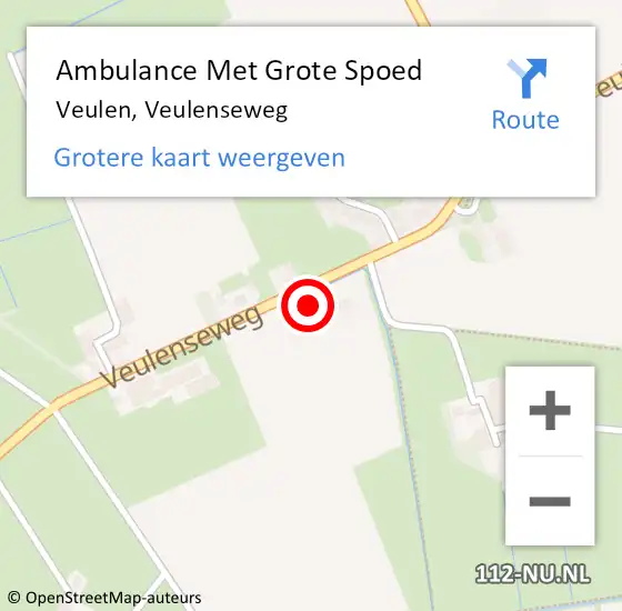 Locatie op kaart van de 112 melding: Ambulance Met Grote Spoed Naar Veulen, Veulenseweg op 2 februari 2015 19:02