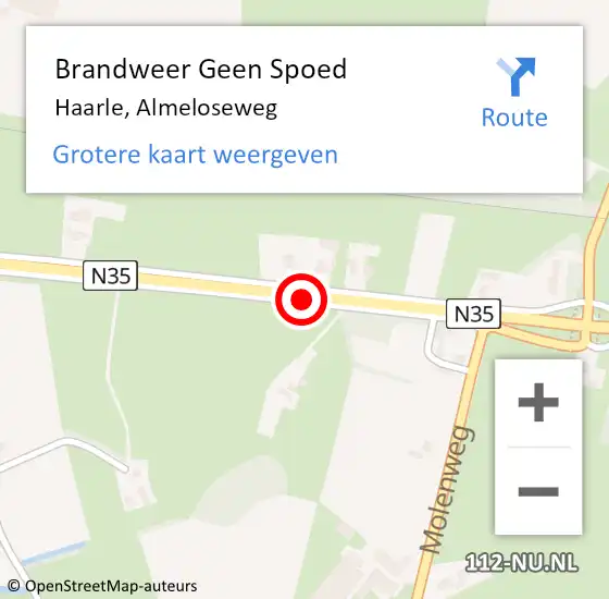 Locatie op kaart van de 112 melding: Brandweer Geen Spoed Naar Haarle, Almeloseweg op 28 oktober 2013 17:35