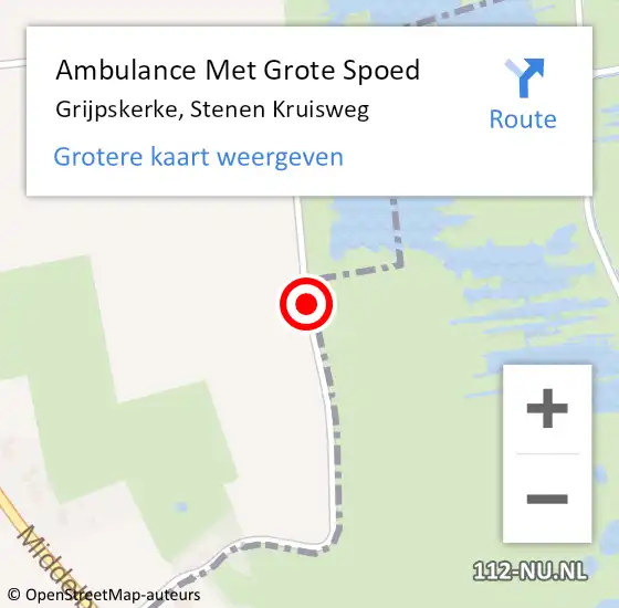 Locatie op kaart van de 112 melding: Ambulance Met Grote Spoed Naar Grijpskerke, Stenen Kruisweg op 2 februari 2015 19:41