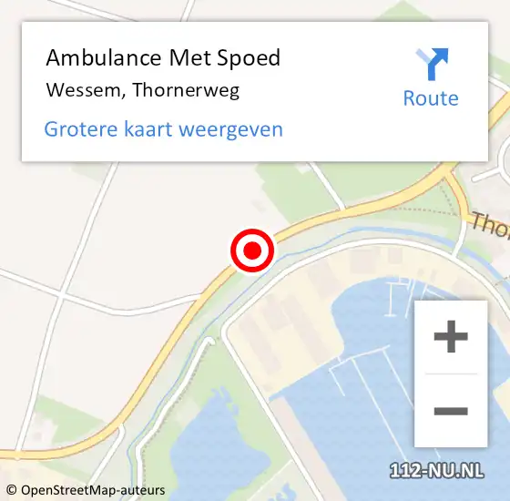 Locatie op kaart van de 112 melding: Ambulance Met Spoed Naar Wessem, Thornerweg op 2 februari 2015 20:43