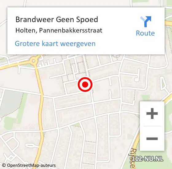 Locatie op kaart van de 112 melding: Brandweer Geen Spoed Naar Holten, Pannenbakkersstraat op 28 oktober 2013 17:48