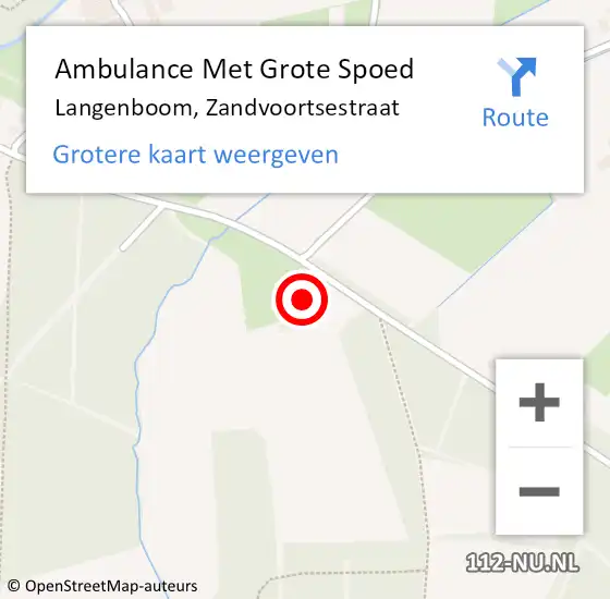 Locatie op kaart van de 112 melding: Ambulance Met Grote Spoed Naar Langenboom, Zandvoortsestraat op 3 februari 2015 01:29