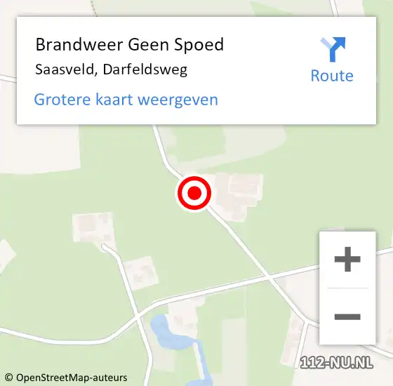 Locatie op kaart van de 112 melding: Brandweer Geen Spoed Naar Saasveld, Darfeldsweg op 28 oktober 2013 17:55