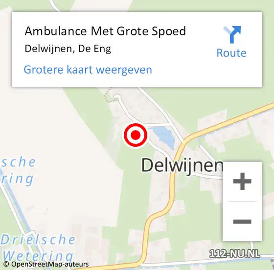Locatie op kaart van de 112 melding: Ambulance Met Grote Spoed Naar Delwijnen, De Eng op 3 februari 2015 05:09