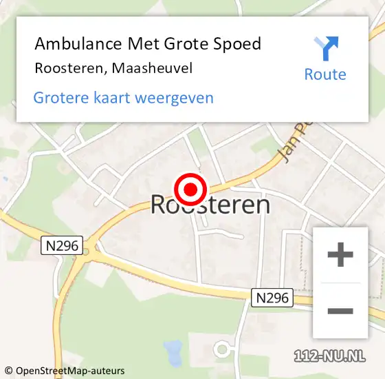 Locatie op kaart van de 112 melding: Ambulance Met Grote Spoed Naar Roosteren, Maasheuvel op 3 februari 2015 06:33