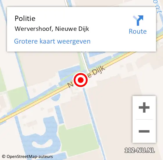 Locatie op kaart van de 112 melding: Politie Wervershoof, Nieuwe Dijk op 3 februari 2015 07:07