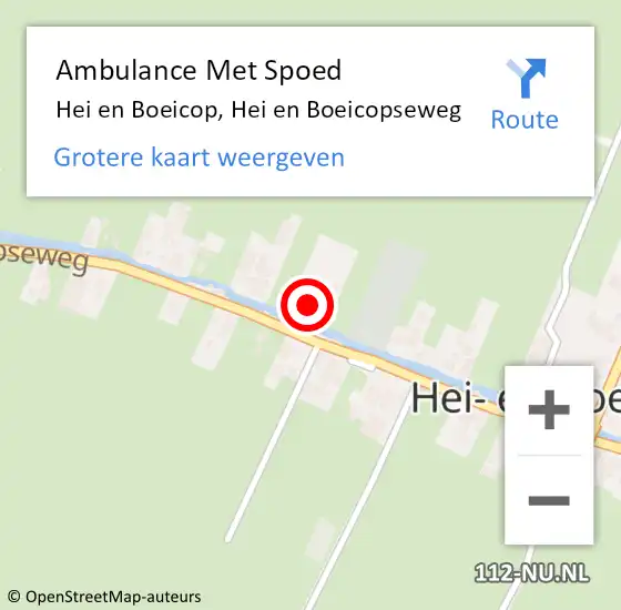 Locatie op kaart van de 112 melding: Ambulance Met Spoed Naar Hei en Boeicop, Hei en Boeicopseweg op 3 februari 2015 08:42