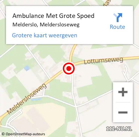 Locatie op kaart van de 112 melding: Ambulance Met Grote Spoed Naar Melderslo, Meldersloseweg op 3 februari 2015 08:56