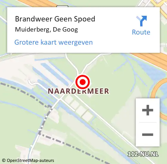 Locatie op kaart van de 112 melding: Brandweer Geen Spoed Naar Muiderberg, De Goog op 28 oktober 2013 18:16