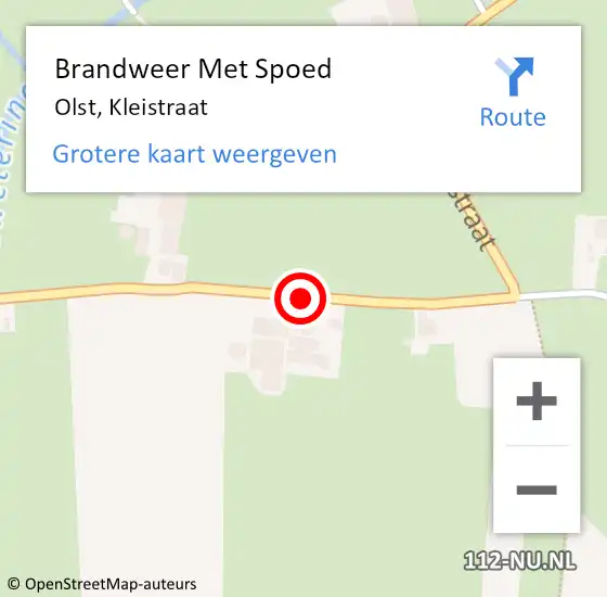 Locatie op kaart van de 112 melding: Brandweer Met Spoed Naar Olst, Kleistraat op 28 oktober 2013 18:17
