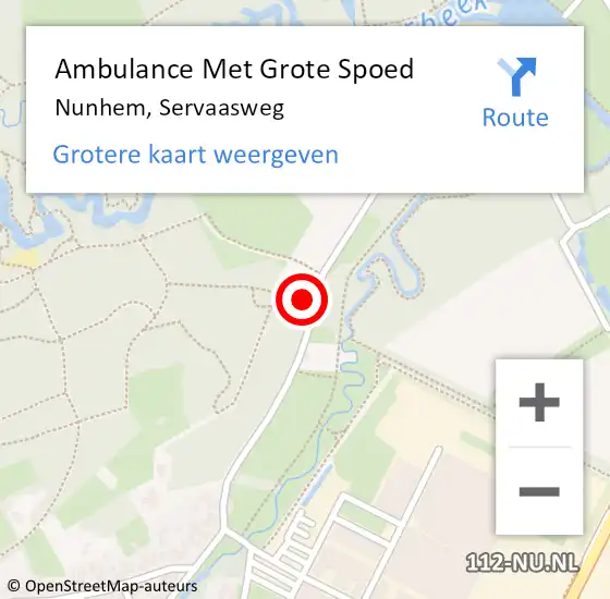 Locatie op kaart van de 112 melding: Ambulance Met Grote Spoed Naar Nunhem, Servaasweg op 3 februari 2015 13:02