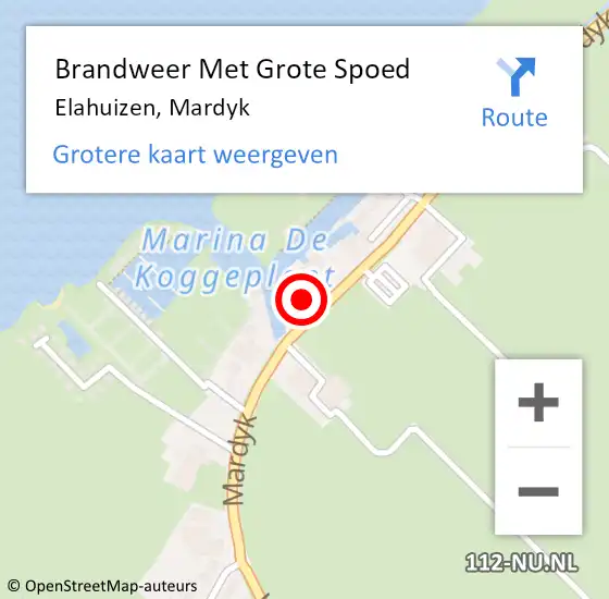 Locatie op kaart van de 112 melding: Brandweer Met Grote Spoed Naar Elahuizen, Mardyk op 3 februari 2015 13:59