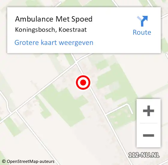 Locatie op kaart van de 112 melding: Ambulance Met Spoed Naar Koningsbosch, Koestraat op 3 februari 2015 14:14