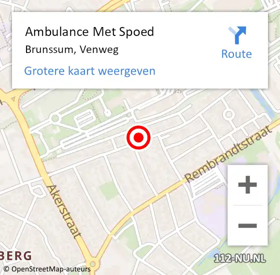 Locatie op kaart van de 112 melding: Ambulance Met Spoed Naar Brunssum, Venweg op 3 februari 2015 14:19