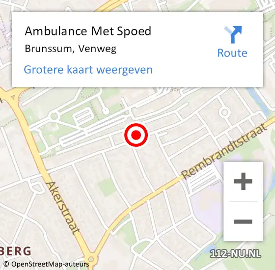 Locatie op kaart van de 112 melding: Ambulance Met Spoed Naar Brunssum, Venweg op 3 februari 2015 14:25