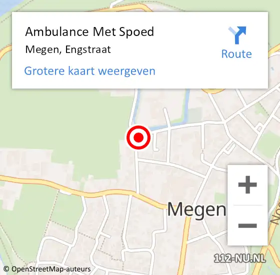 Locatie op kaart van de 112 melding: Ambulance Met Spoed Naar Megen, Engstraat op 3 februari 2015 16:34