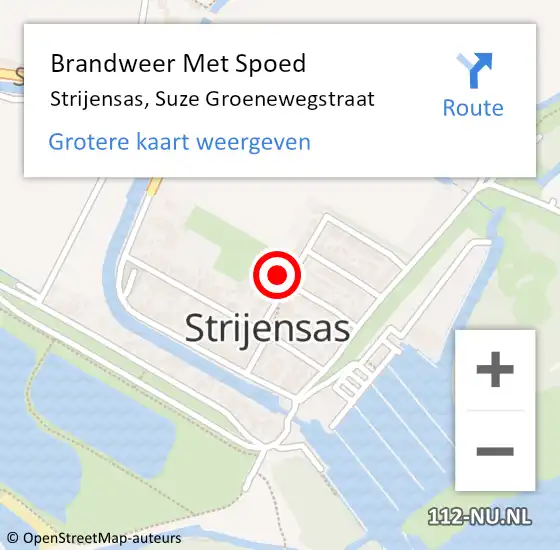 Locatie op kaart van de 112 melding: Brandweer Met Spoed Naar Strijensas, Suze Groenewegstraat op 3 februari 2015 16:35